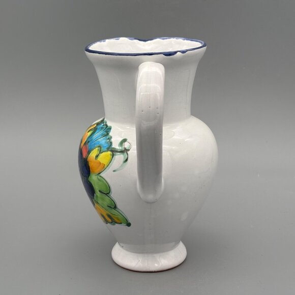 Vintage Himark Portugal Terracotta Pitcher Signed Celina with Hand-Painted Grape - Picture 6 of 10